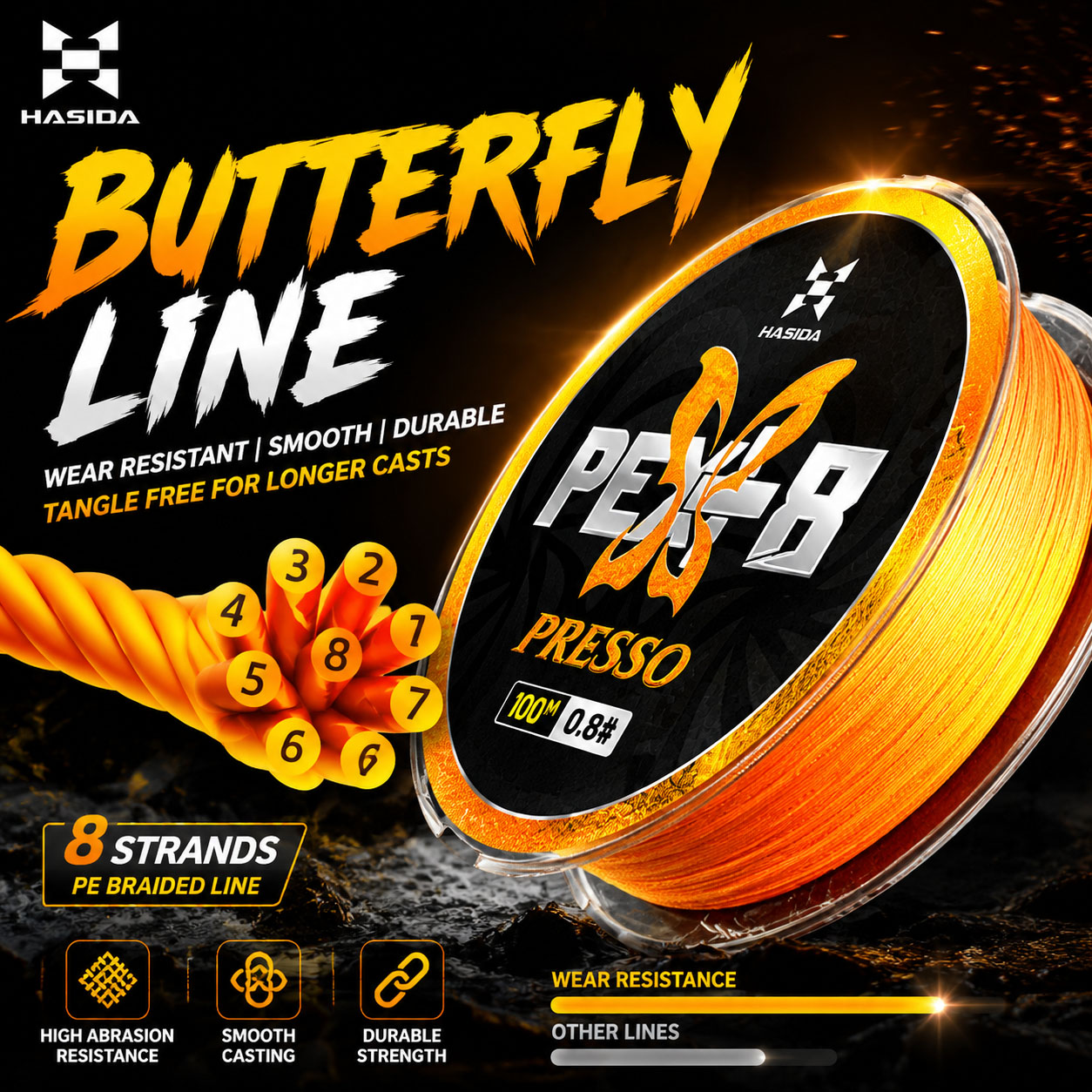 HASIDA Butterfly 100m 8Fili In - Copolymer Line recensione e prezzo